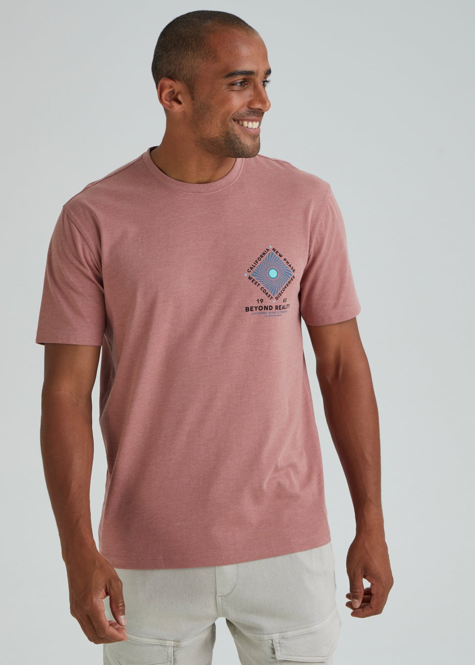 Pink Beyond Reality Print T-Shirt