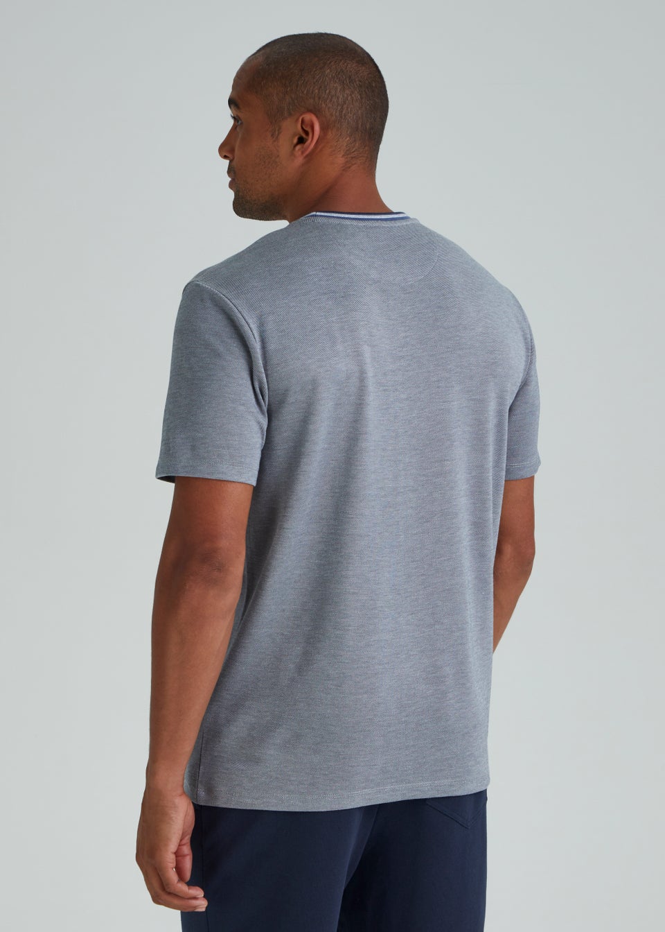 Grey Modal Tipped T-Shirt