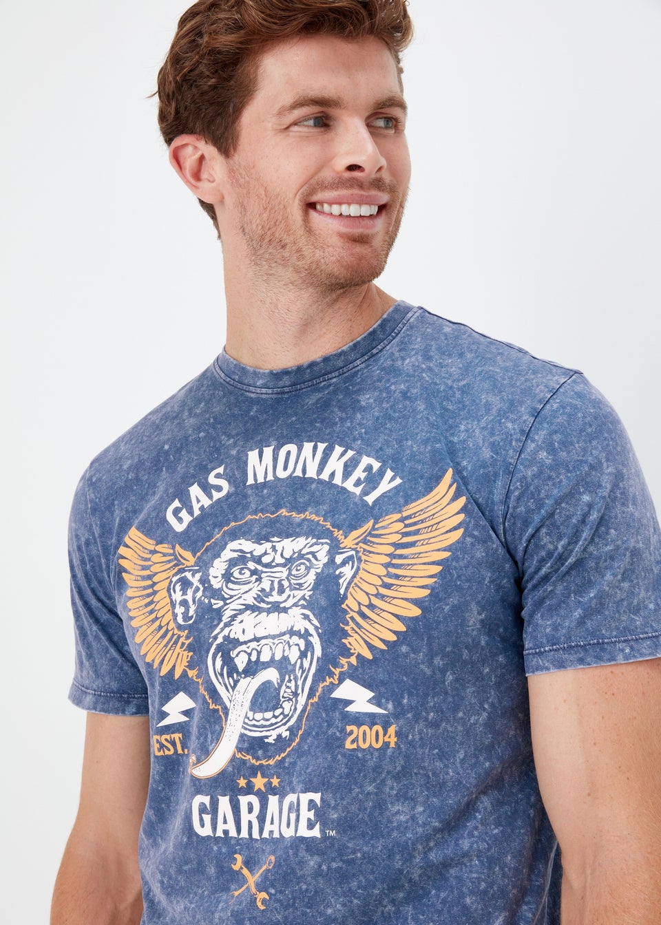 Navy Gas Monkey Print T-Shirt