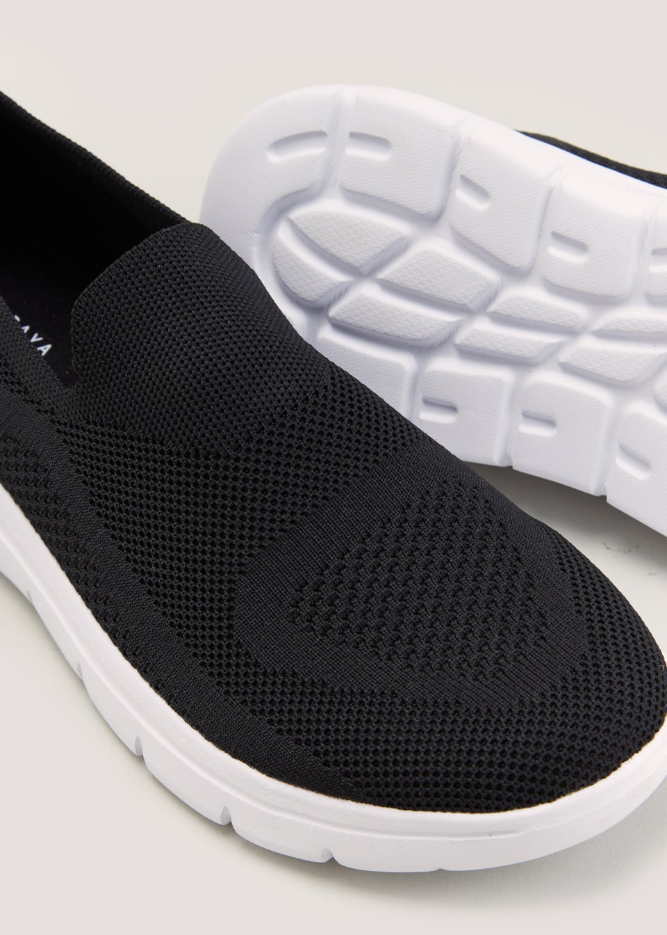 Black Knitted Slip On Shoes Matalan
