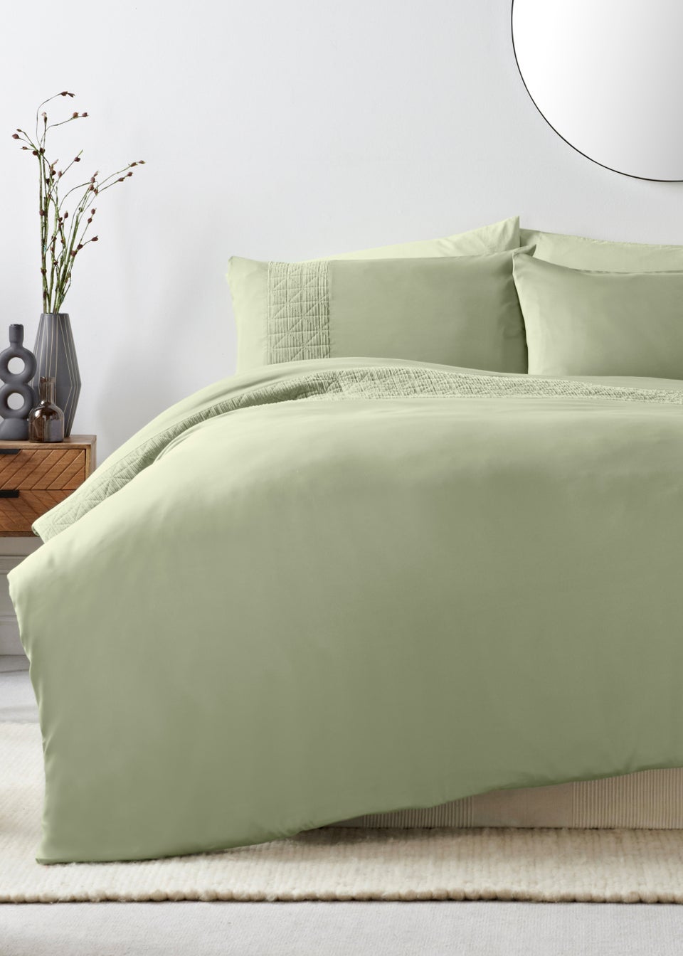 Green Quilted Cord Duvet Cover