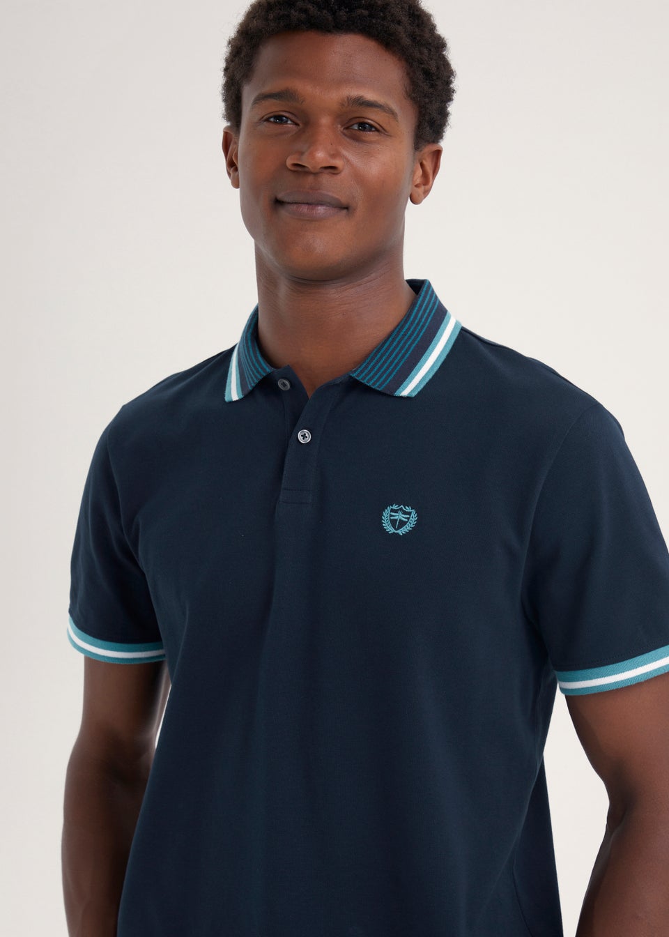 Navy Tipped Polo Shirt Matalan