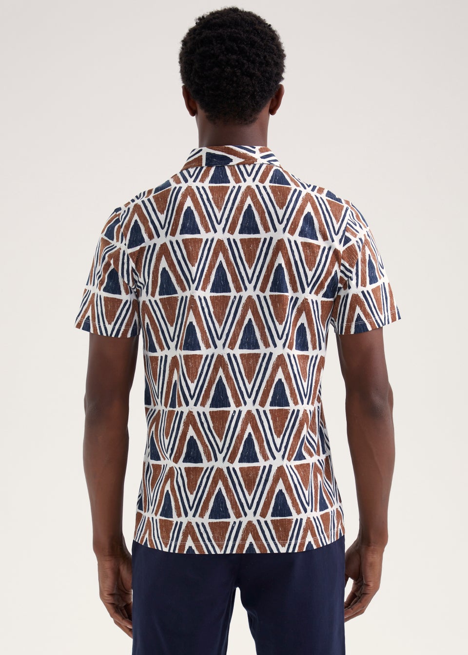 Brown Coconut Shell Print Polo Shirt