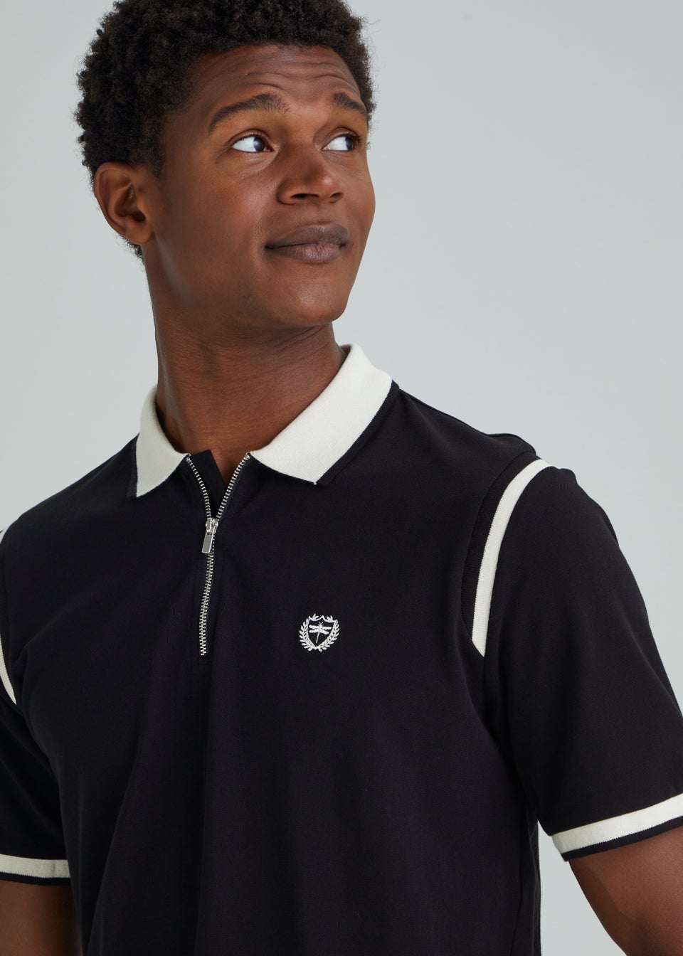 Black Panel Polo Shirt