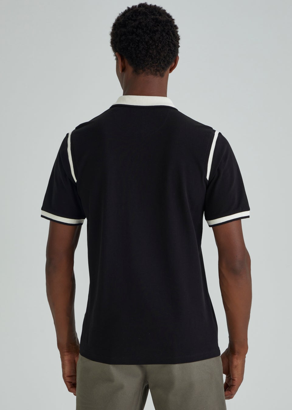 Black Panel Polo Shirt
