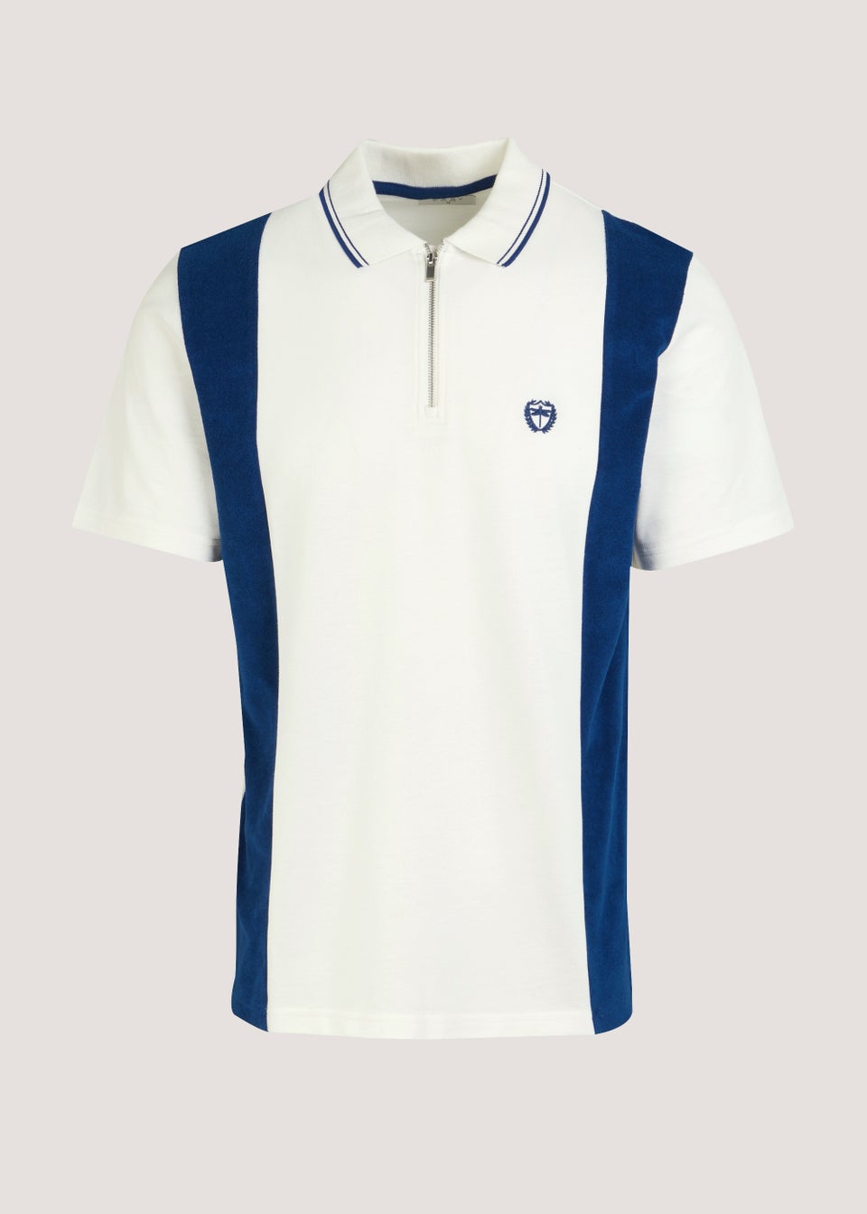White Panel Smart Towelling Polo Shirt