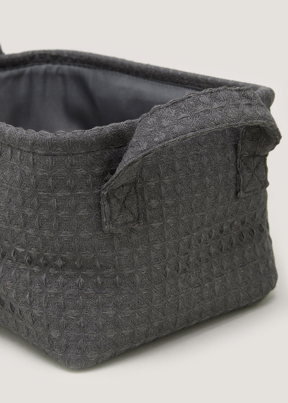 Charcoal Waffle Storage Basket (30cm x 20cm x 16cm)