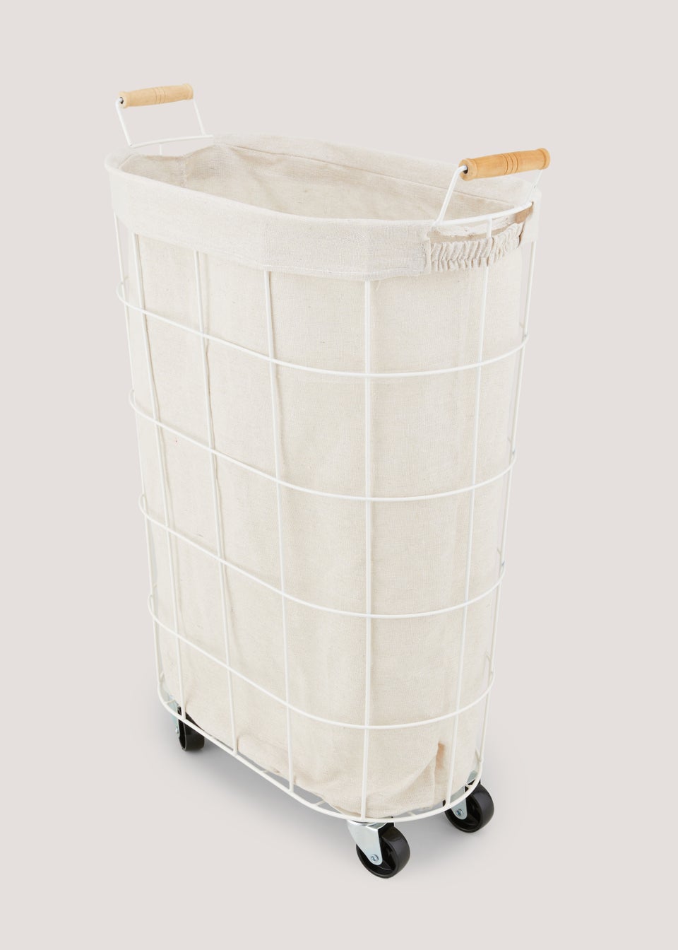 Cottage White Metal Laundry Basket (45cm x 25cm x 60cm)