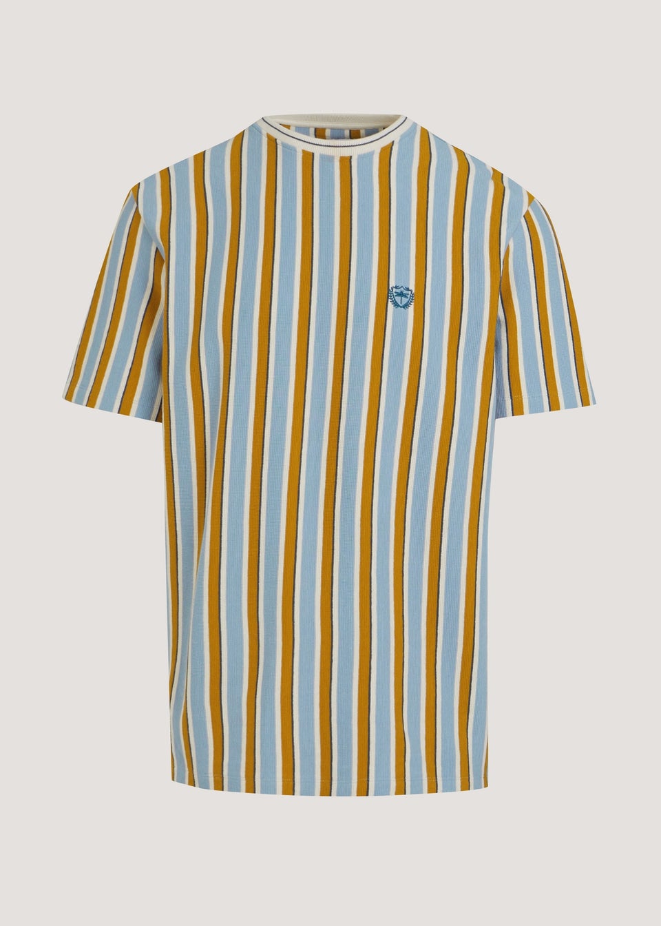Brown Stripe Textured T-Shirt