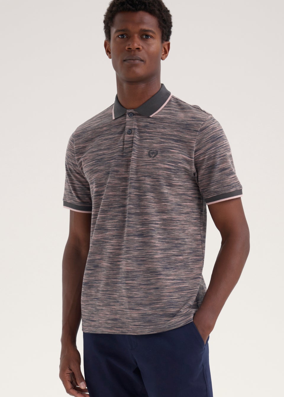 Pink Space Dye Polo Shirt