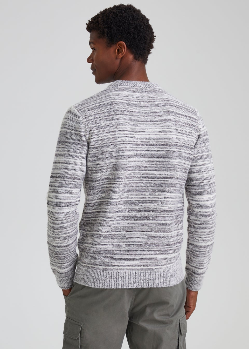 Ecru Stripe Textured Knitted Jumper