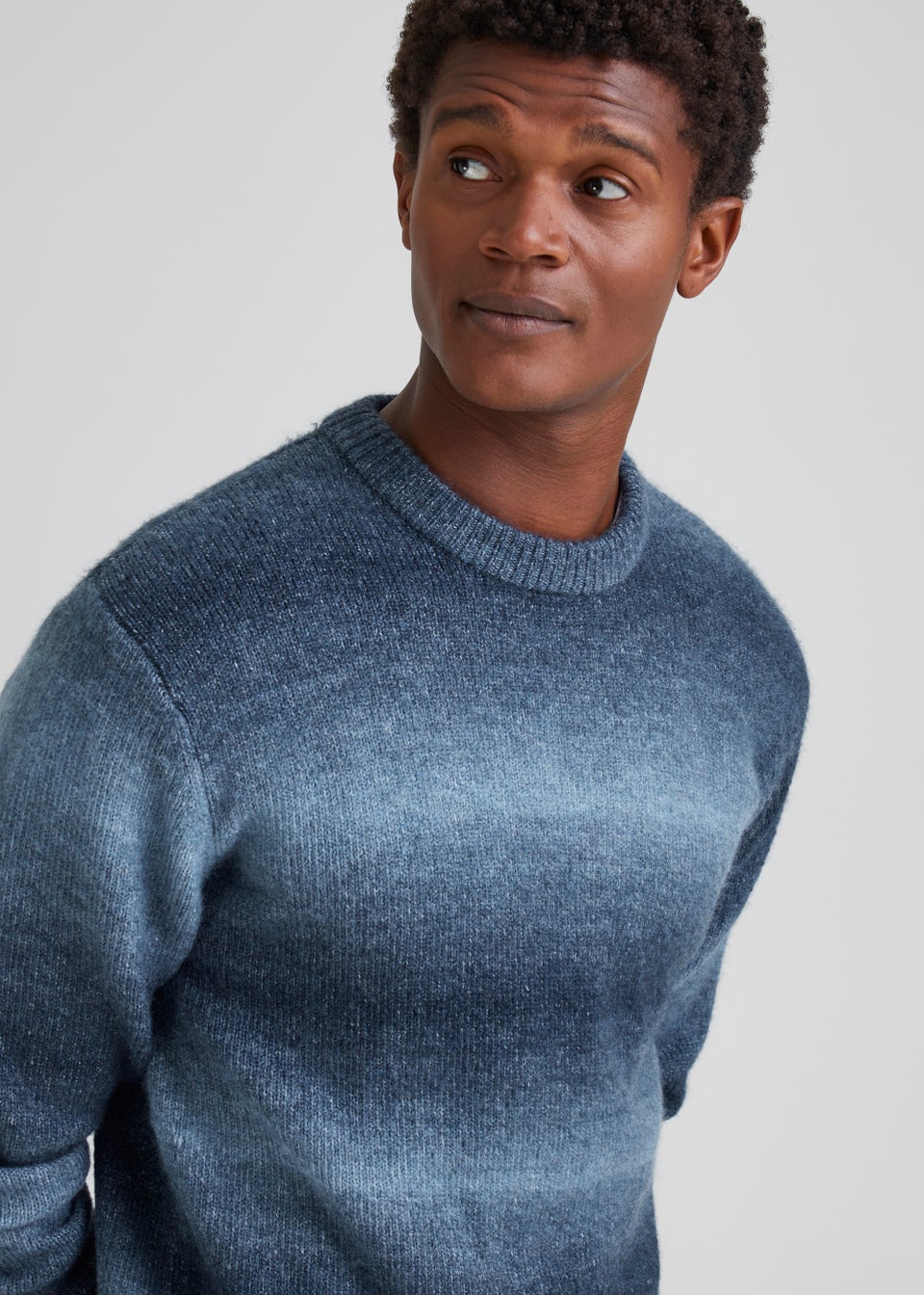 Blue Ombre Print Knitted Jumper