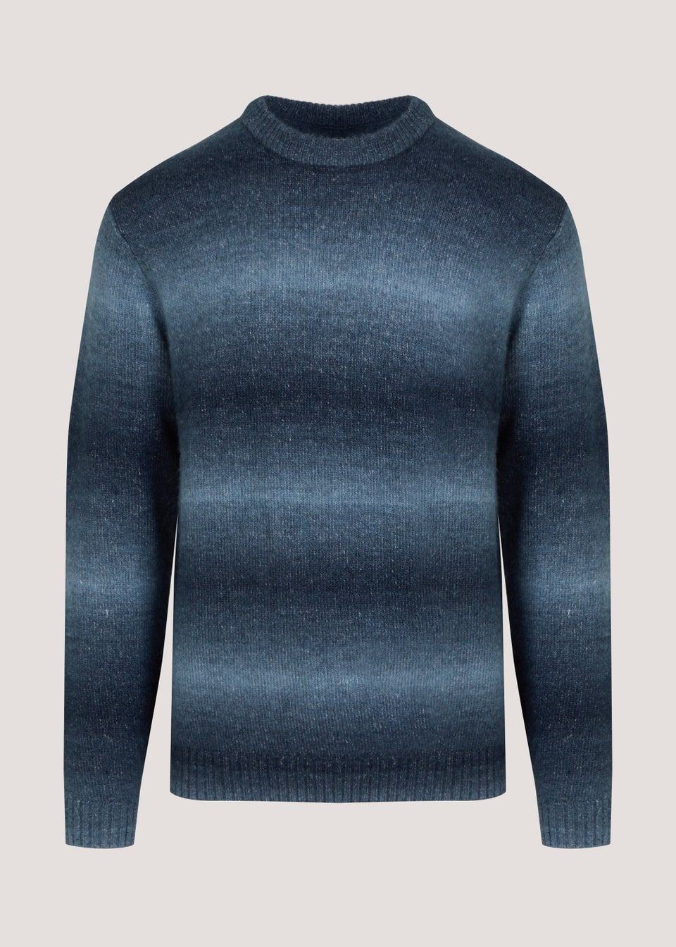 Blue Ombre Print Knitted Jumper
