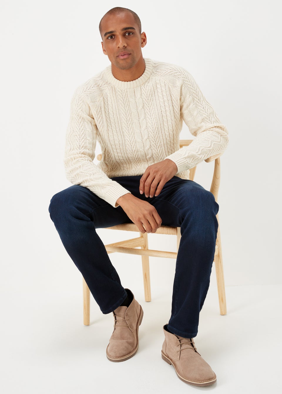 Ecru Cable Knit Jumper - Matalan