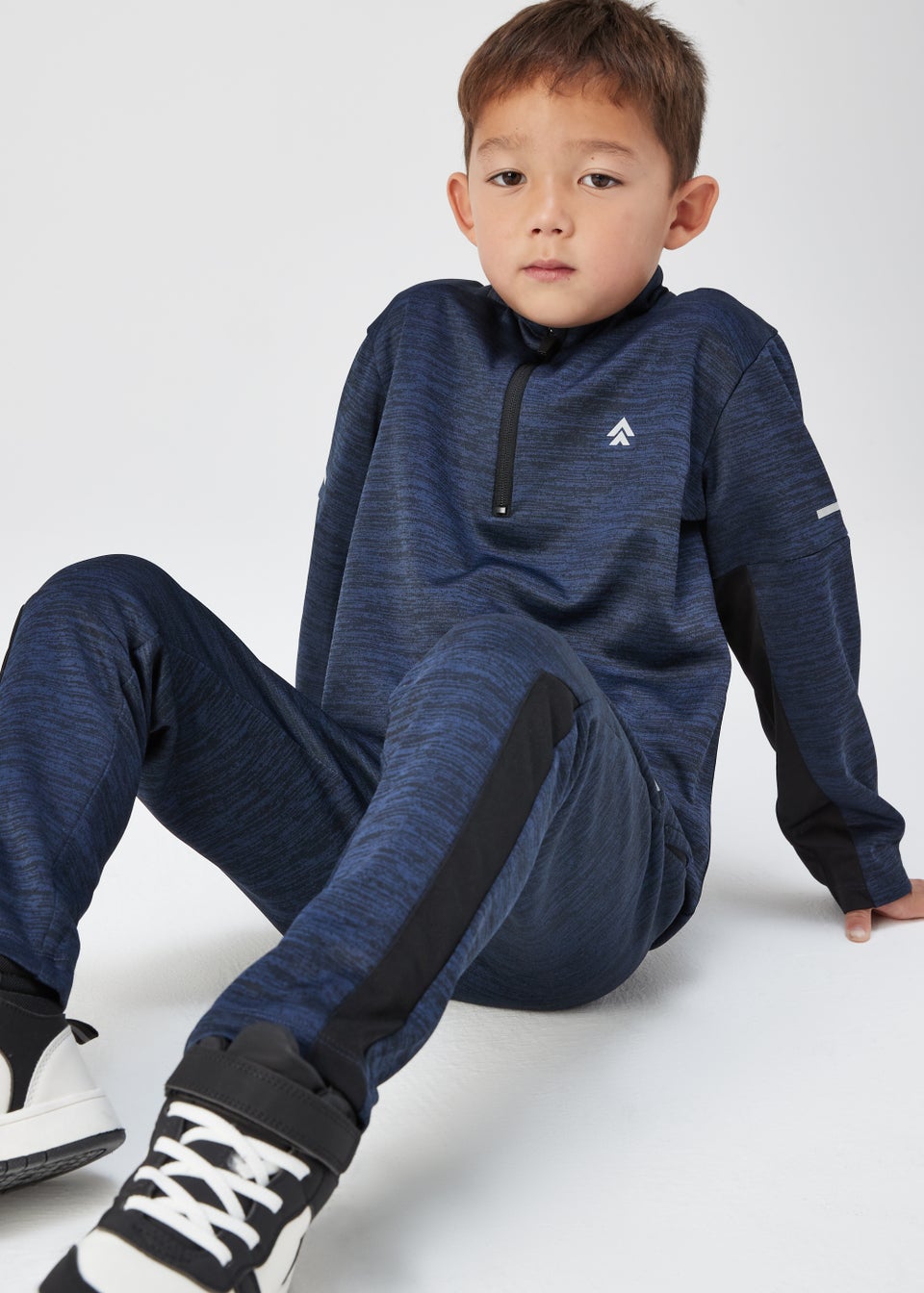 Boys Navy Half Zip Sports Sweatshirt (4-13yrs) - Matalan