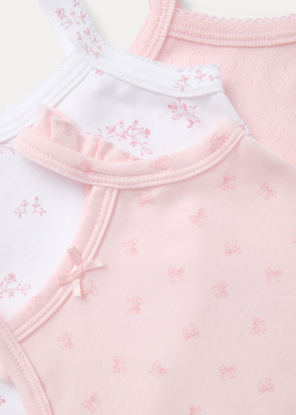 Baby 3 Pack Pink Cami Bodysuits (Newborn-23mths)