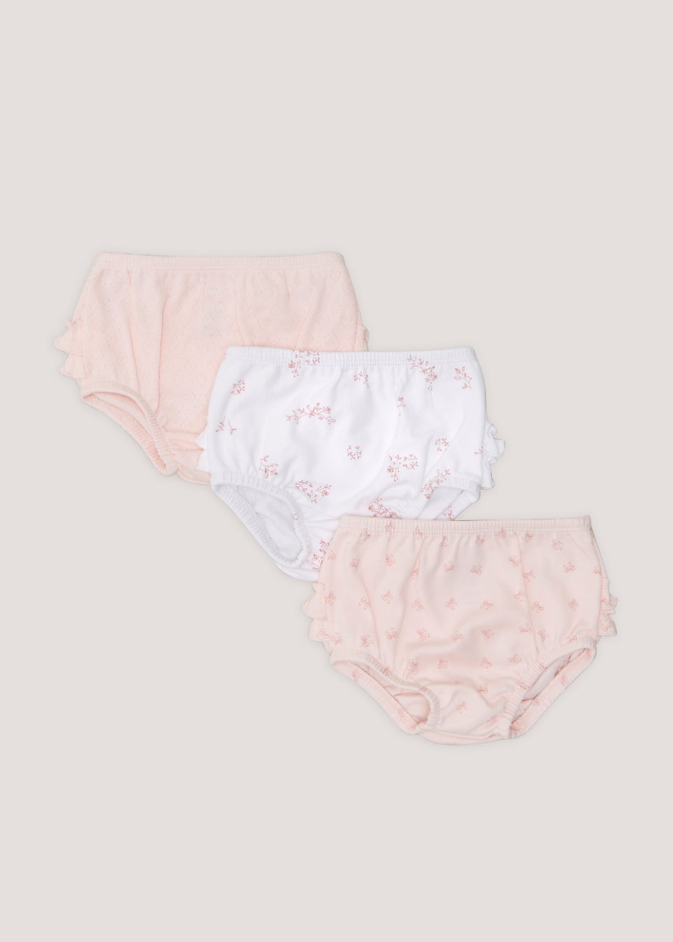 Baby 3 Pack Pink Frill Knickers (Newborn-23mths)