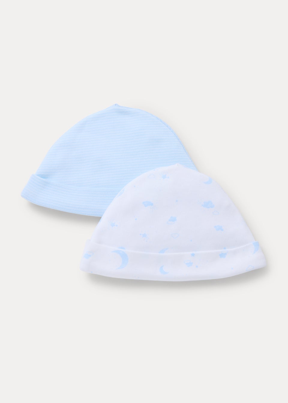 2 Pack Blue Layette Baby Hats