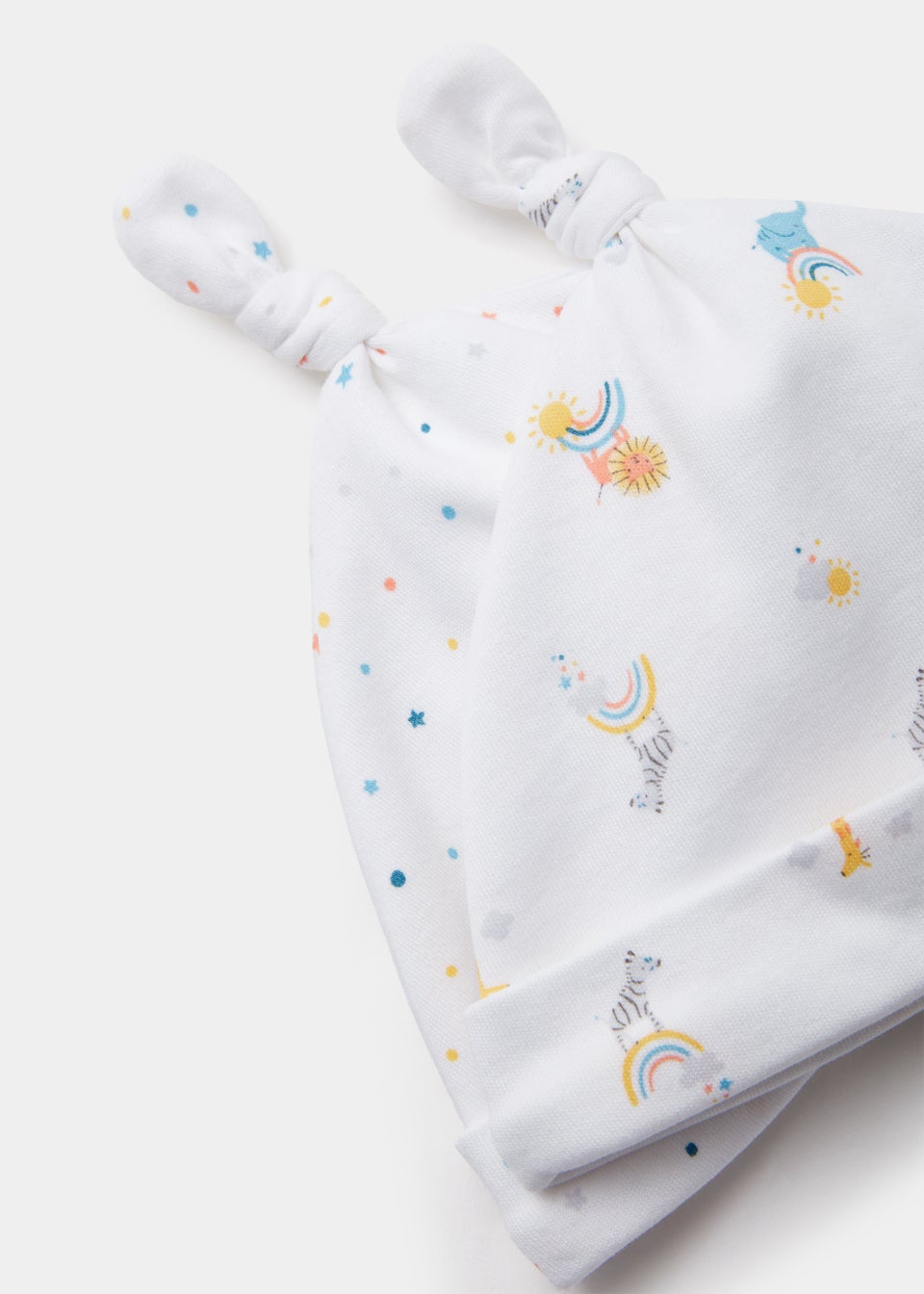 2 Pack White Rainbow Baby Hats (Newborn-6mths)