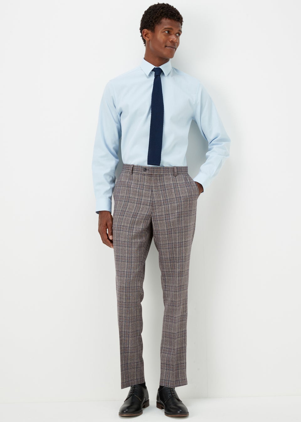 Taylor & Wright Lambeth Charcoal Check Tailored Fit Suit Trousers