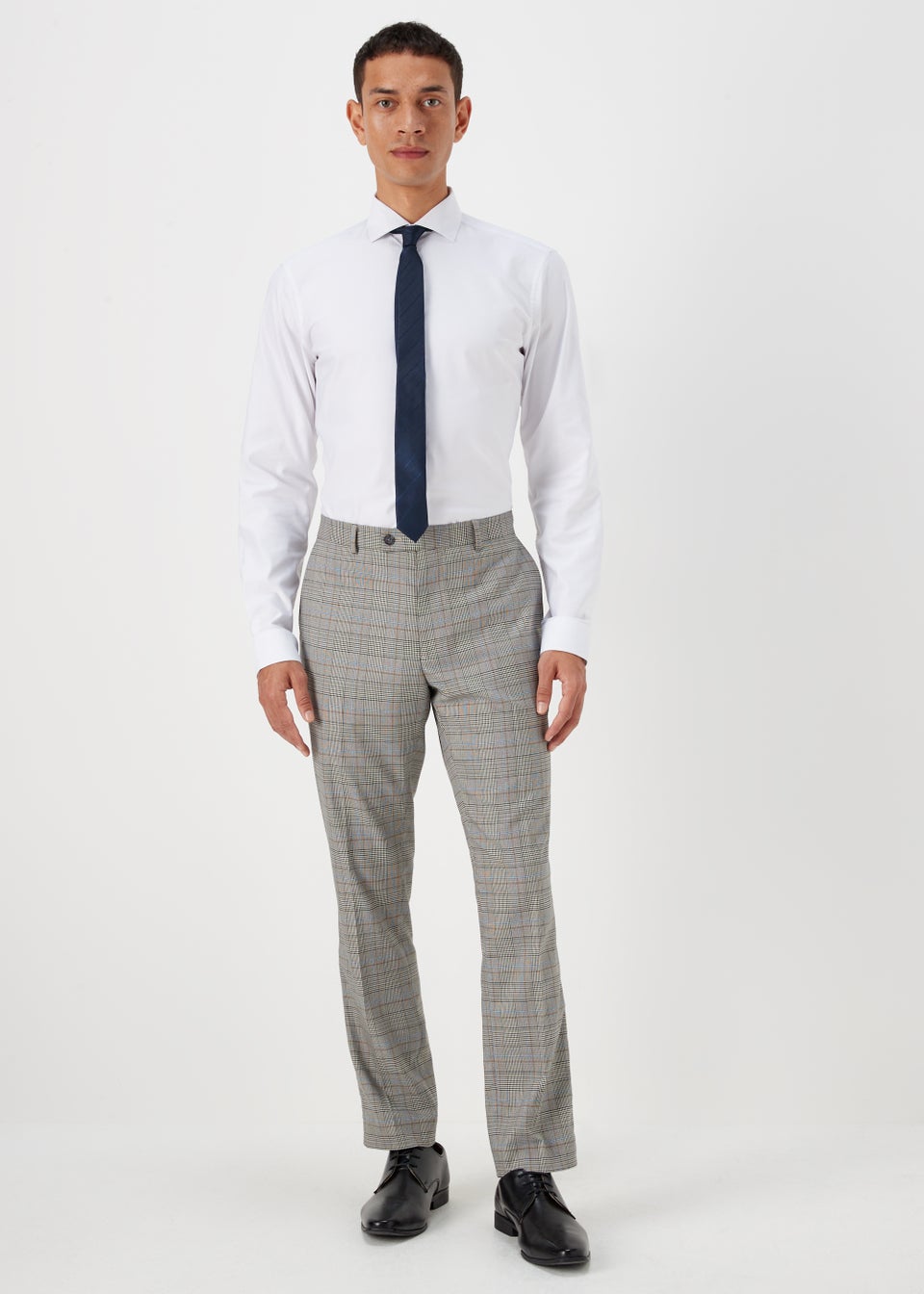 Taylor & Wright Chelsea Stone Check Slim Fit Suit Trousers