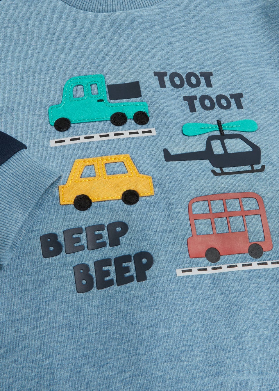 Boys Blue Car Sweatshirt & Shorts Set (9mths-6yrs)