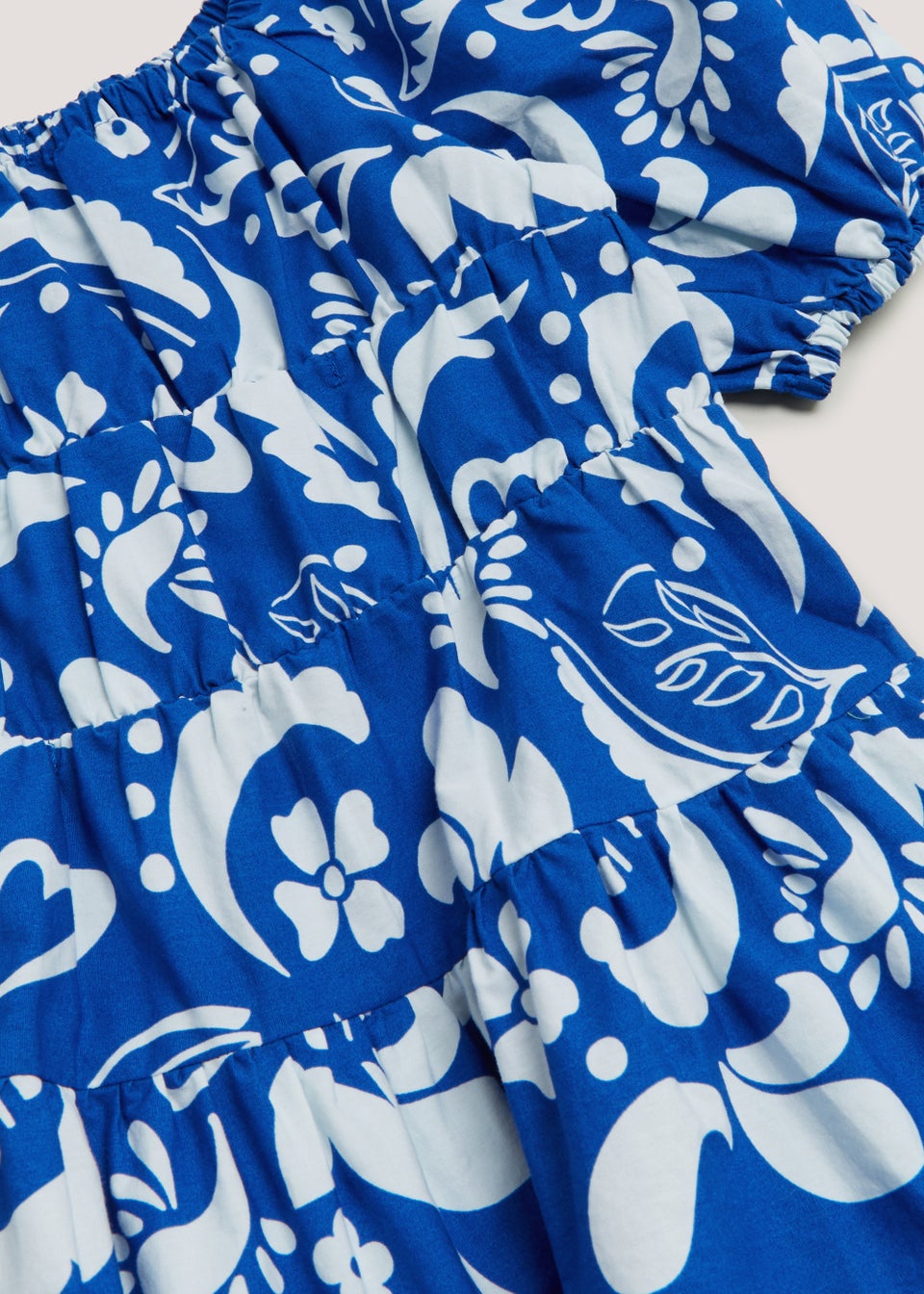 Girls Blue Abstract Print Poplin Dress (4-13yrs)