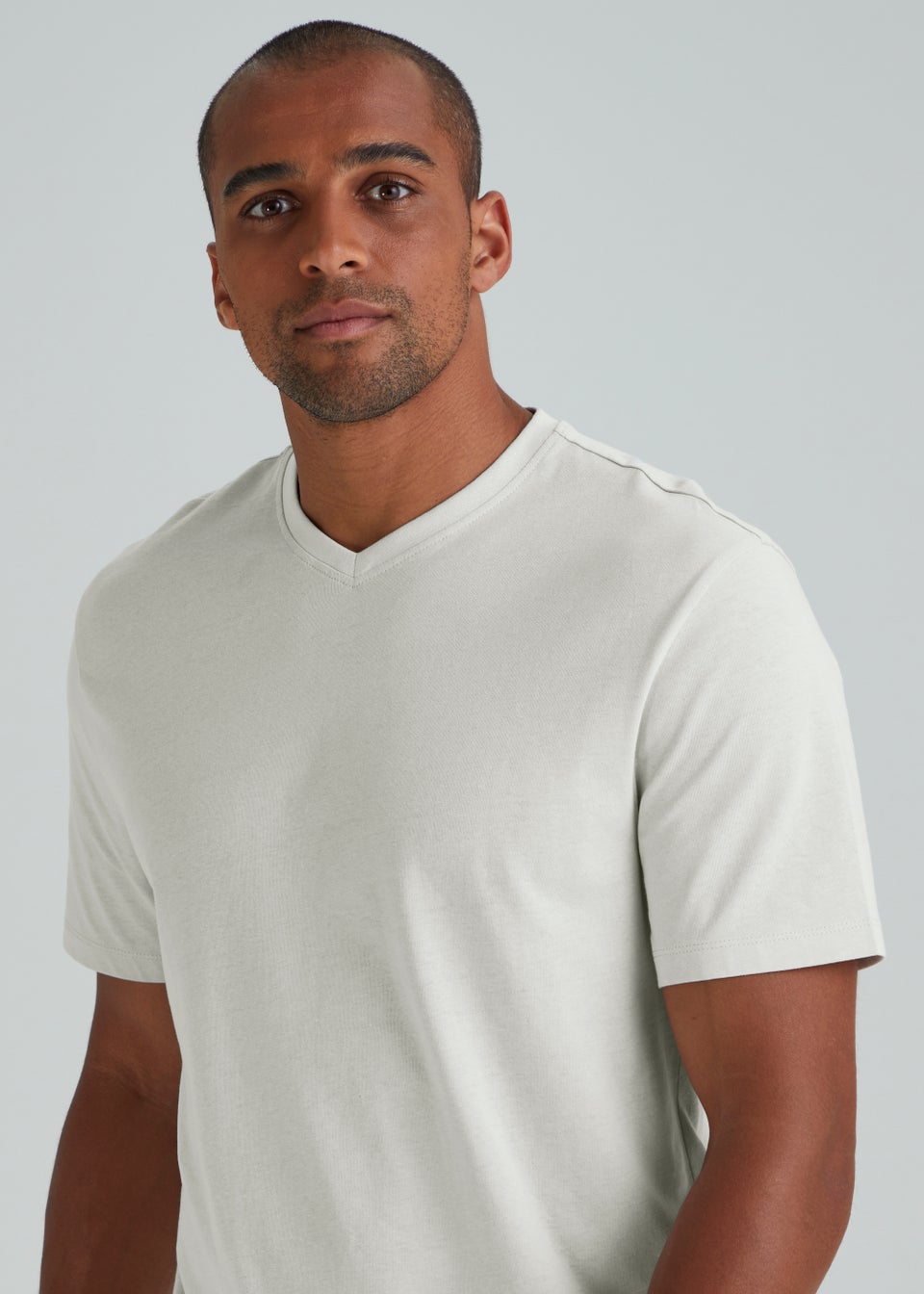 Grey Essential V-Neck T-Shirt - Matalan