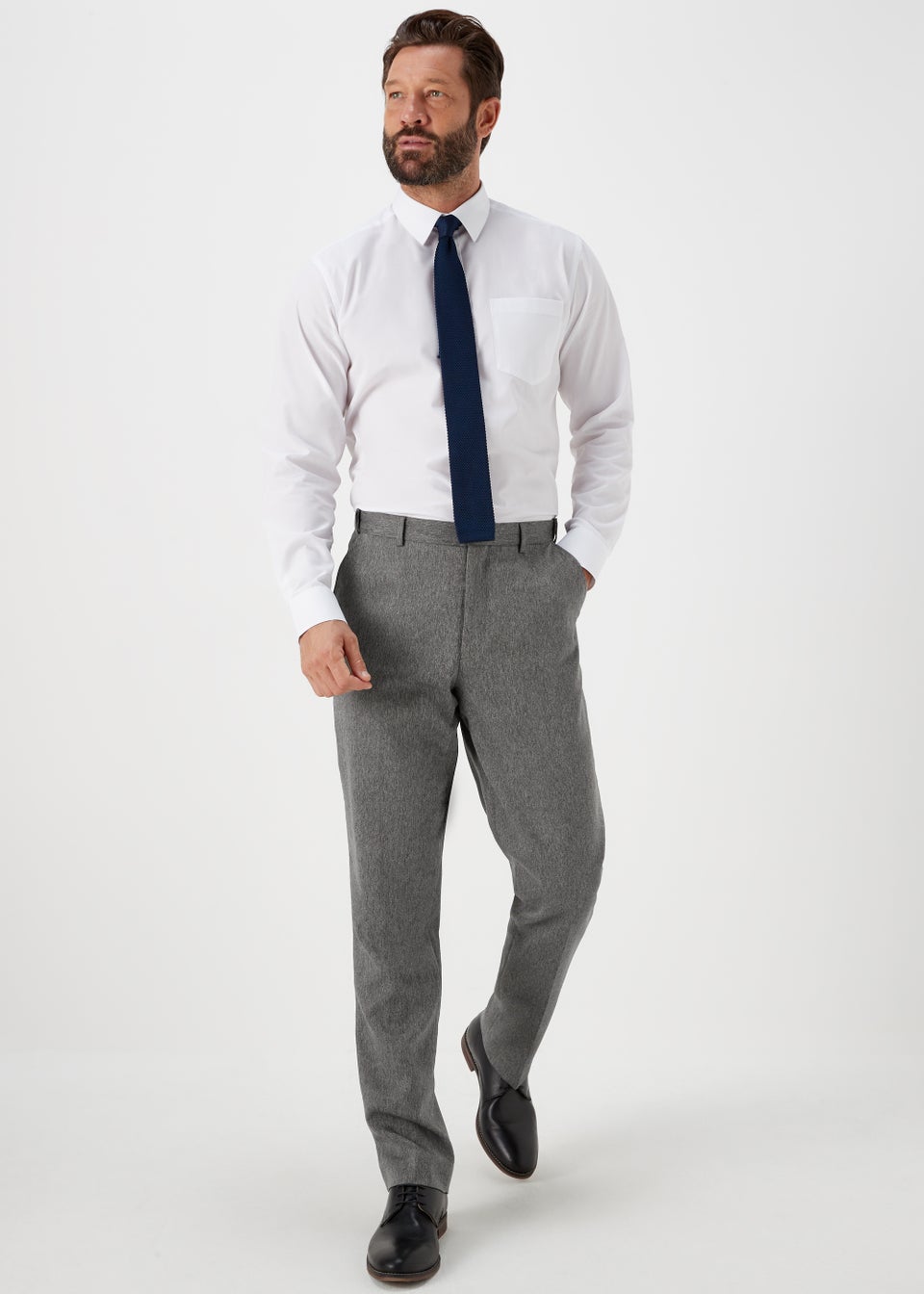 Taylor & Wright Charcoal Textured Flexi Waist Trousers