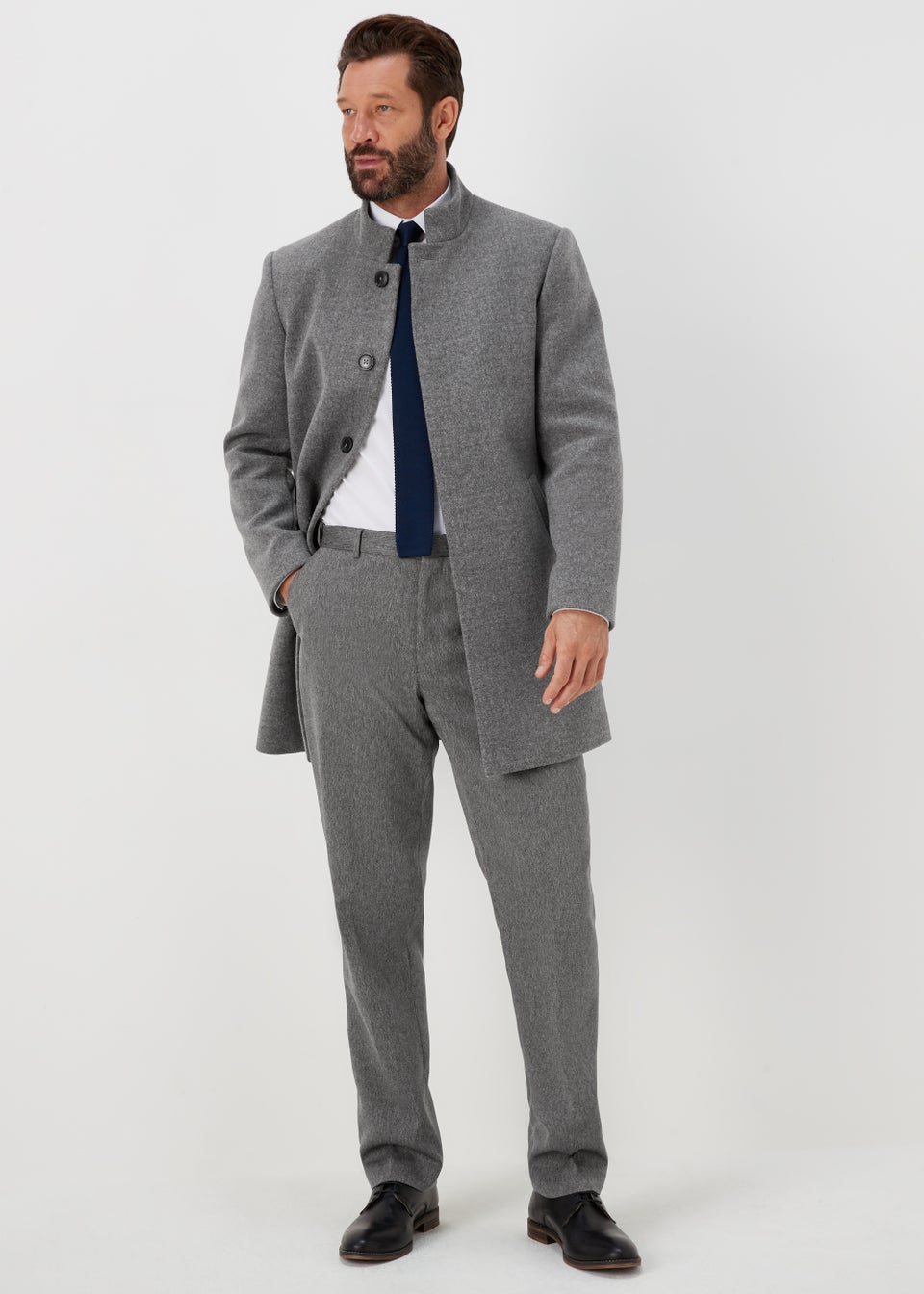 Taylor & Wright Charcoal Textured Flexi Waist Trousers