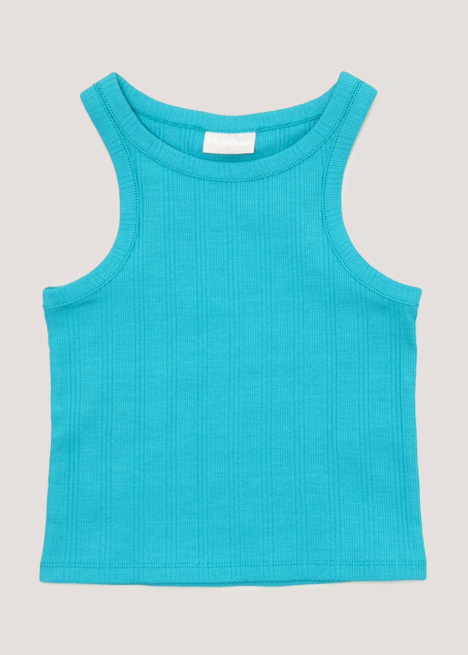 Girls Teal Ribbed Vest Top ( 4-13yrs) - Matalan