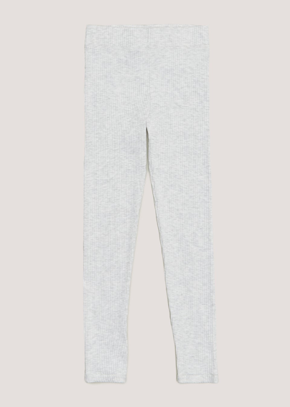 Girls Grey Ribbed Leggings 4 13yrs