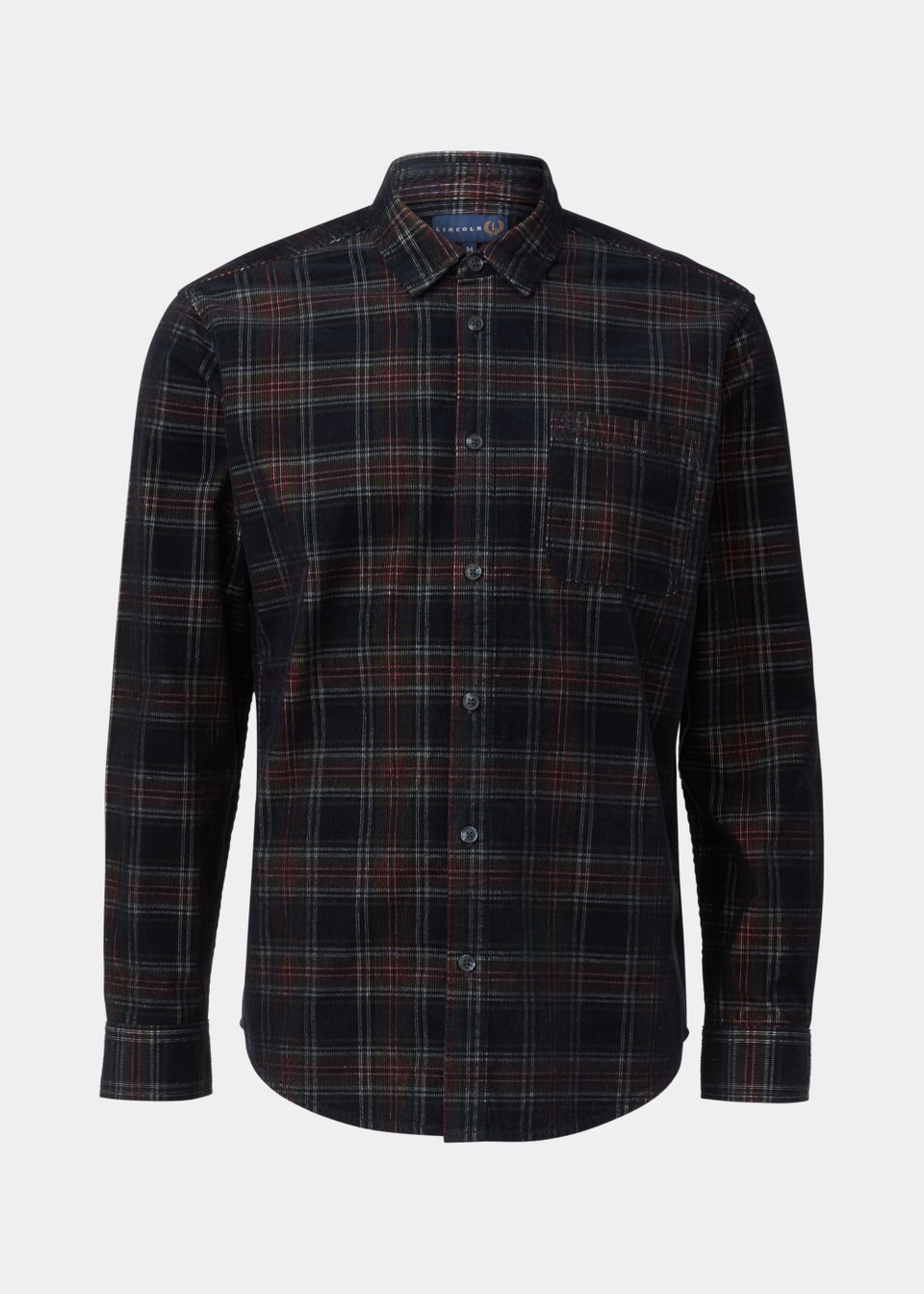 Lincoln Multicoloured Tartan Print Fine Cord Shirt