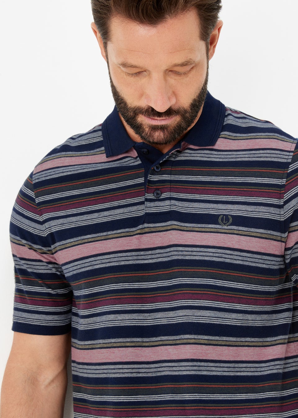 Lincoln Burgundy Stripe Polo Shirt