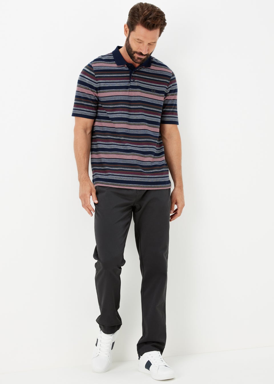Lincoln Burgundy Stripe Polo Shirt