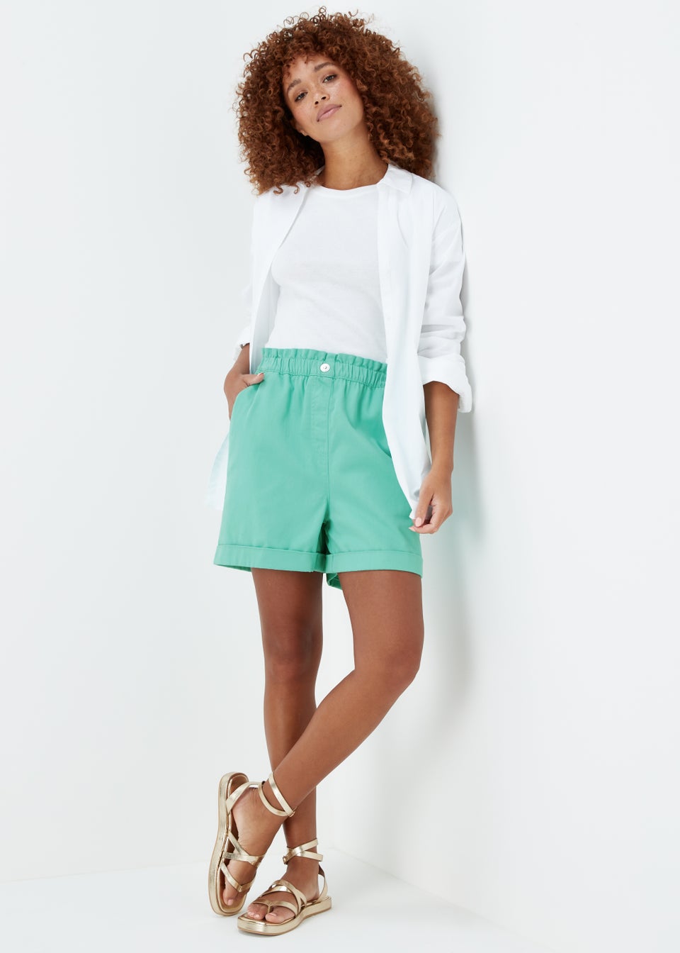 GREEN GALAXY BRALETTE AND PAPERBAG SHORTS main image 1