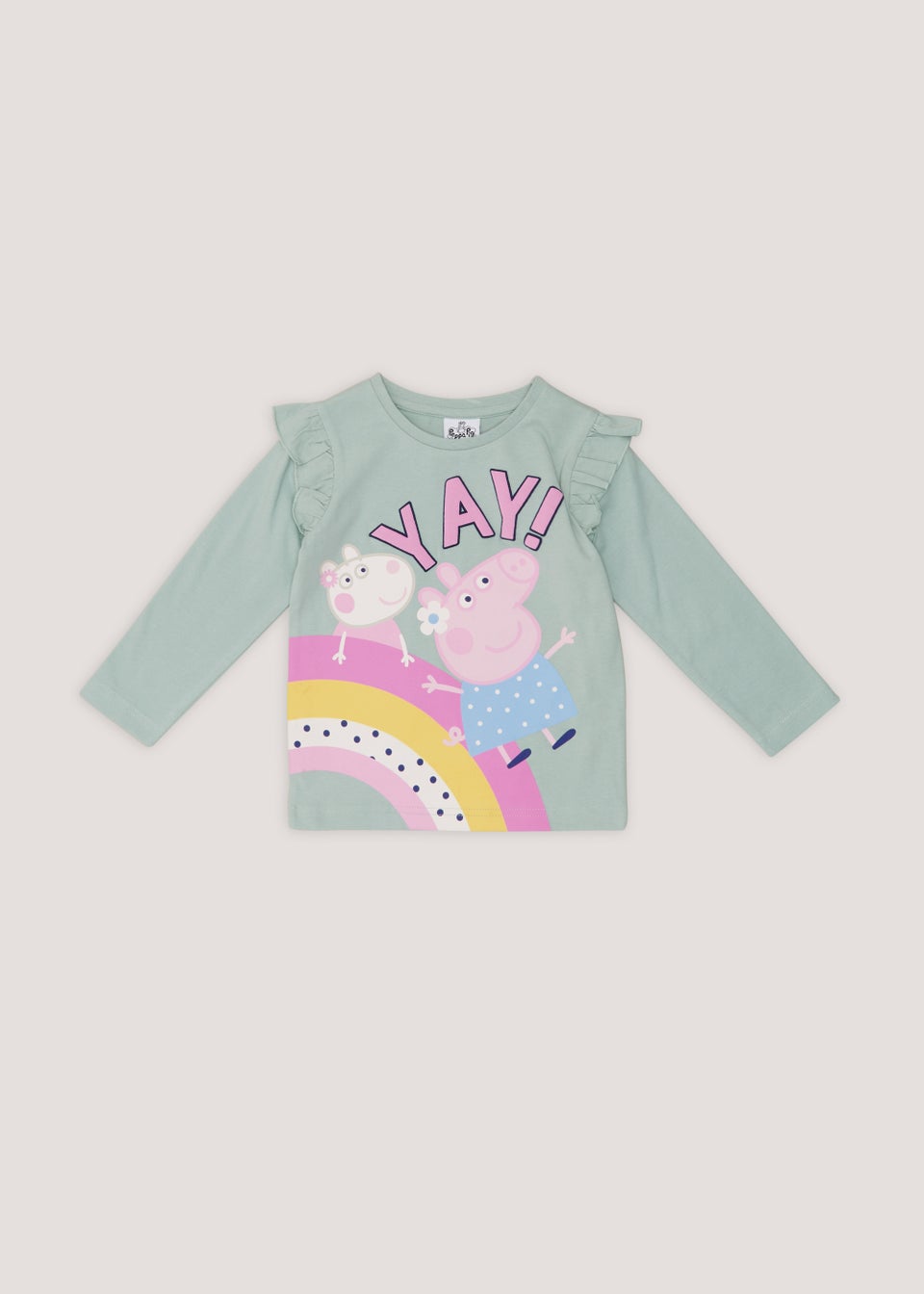Girls Mint Peppa Pig Print Long Sleeve T-Shirt (9mths-5yrs)