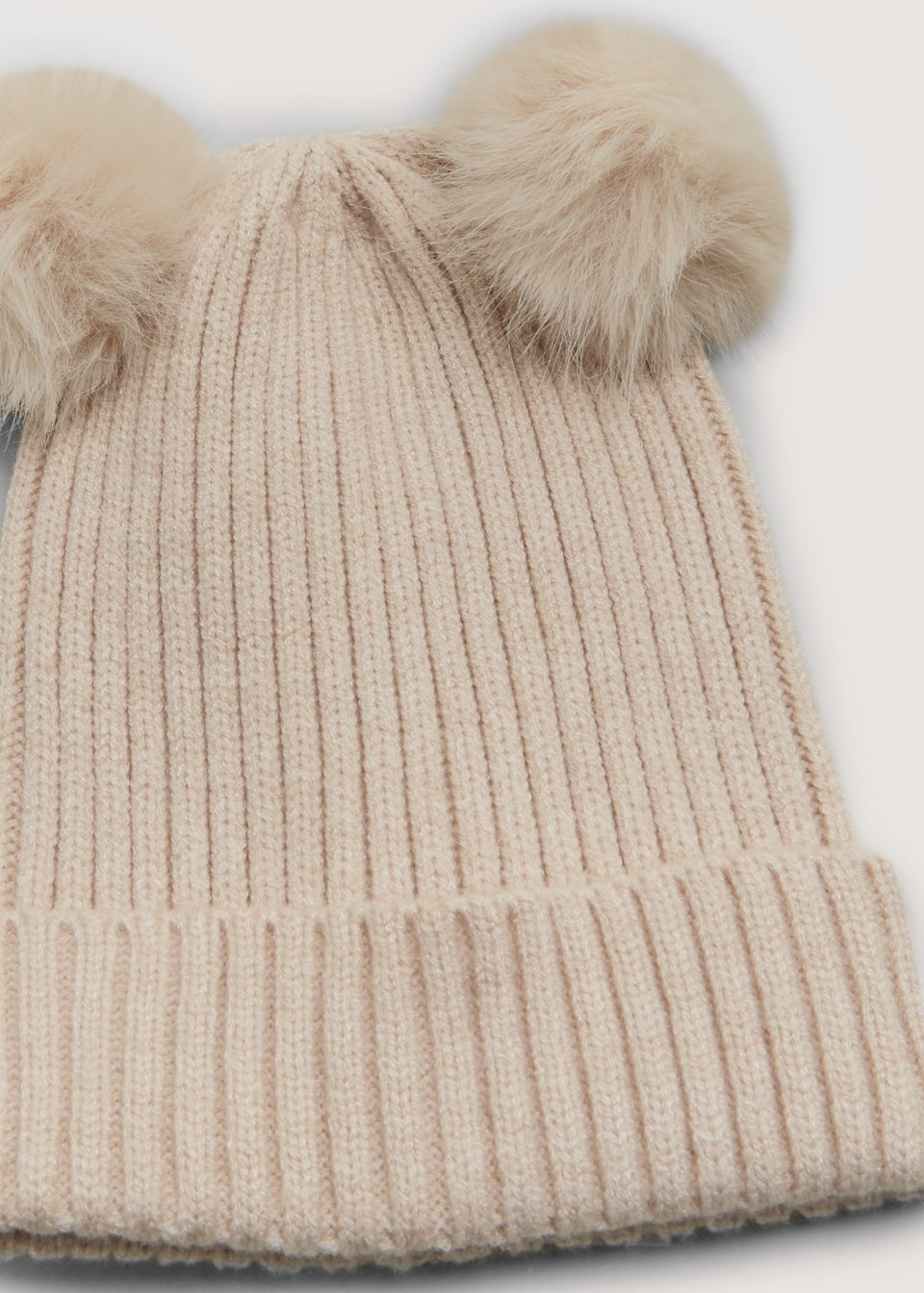 Kids Oatmeal Double Pom Pom Beanie Hat (3-13yrs)