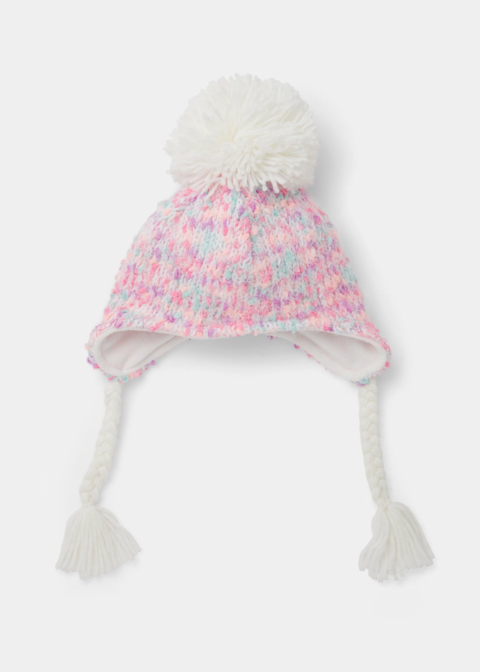 Pink Pom Pom Trapper Hat (3-6yrs)