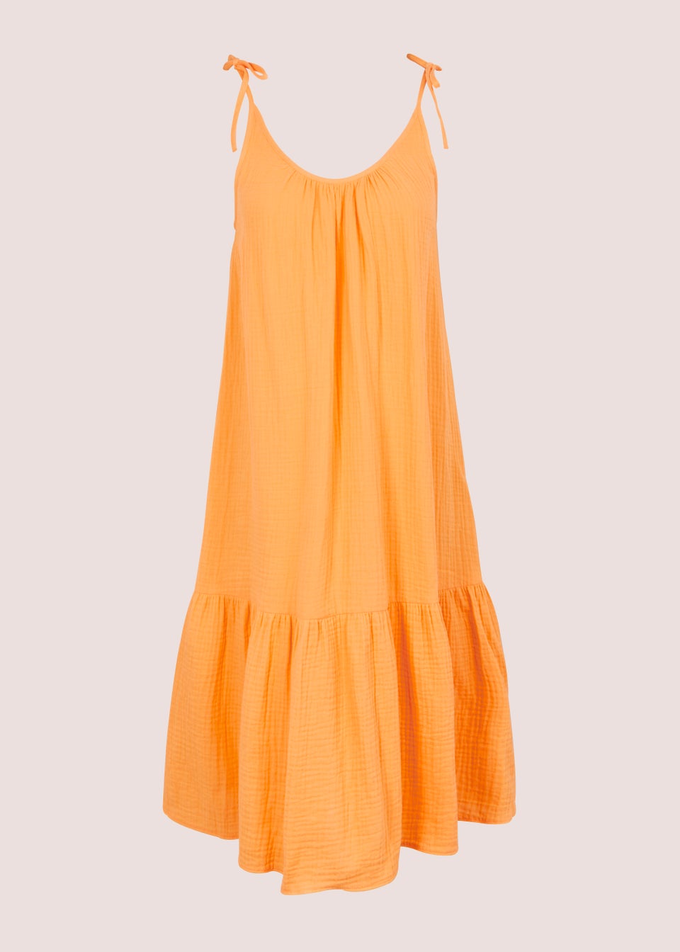 Orange Double Cloth Mini Dress