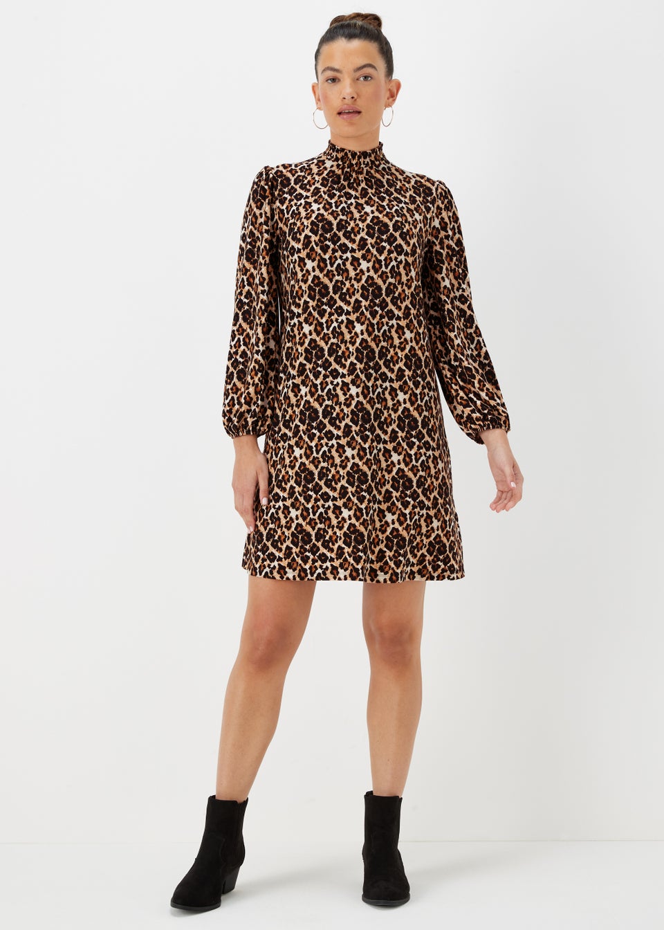 Stone Leopard Print Mini Dress