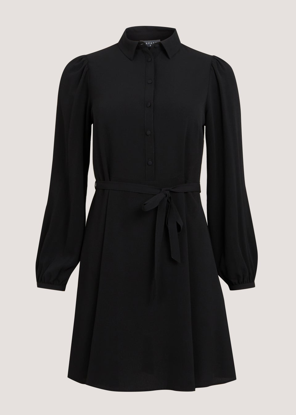 Black Mini Shirt Dress - Matalan