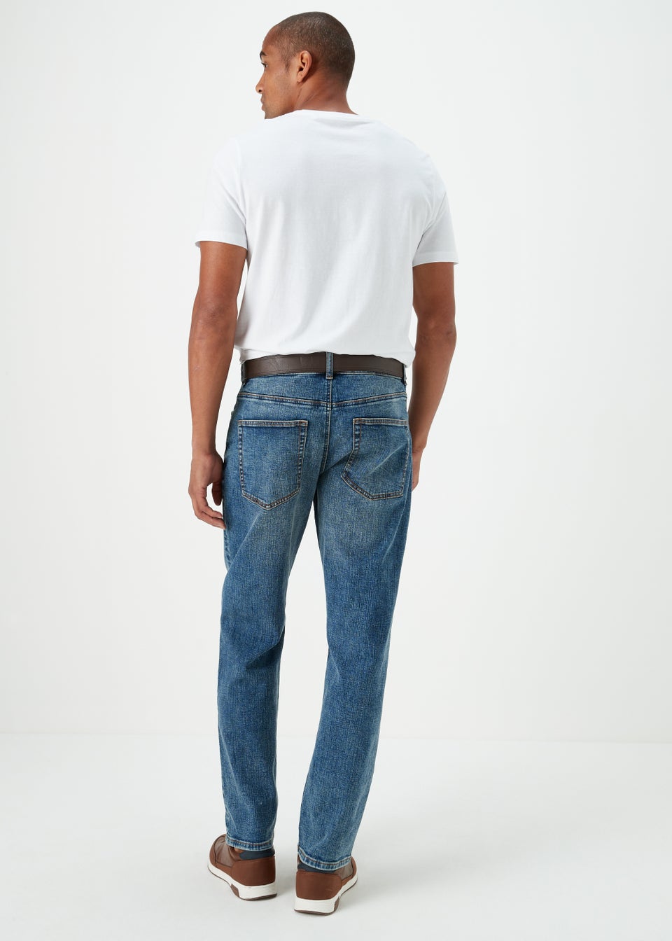 Mid Wash Straight Fit Jeans