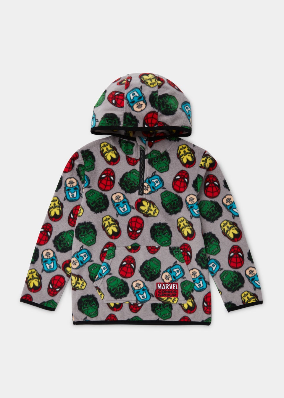 Kids Grey Marvel Fleece Hoodie 4 9yrs Matalan