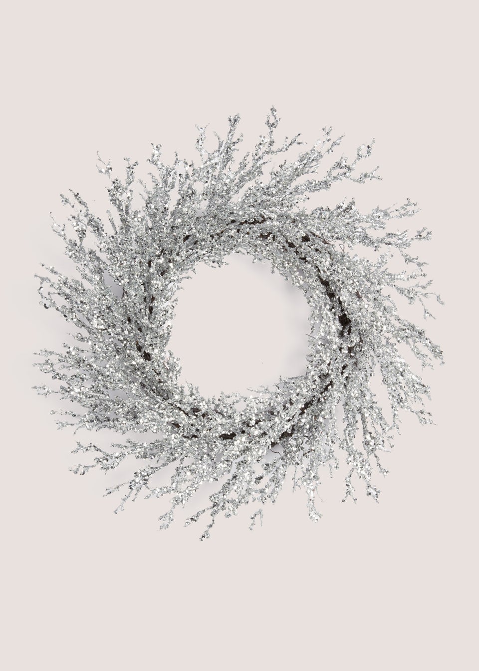 Silver Sparkle Wreath (55cm x 55cm x 15cm)