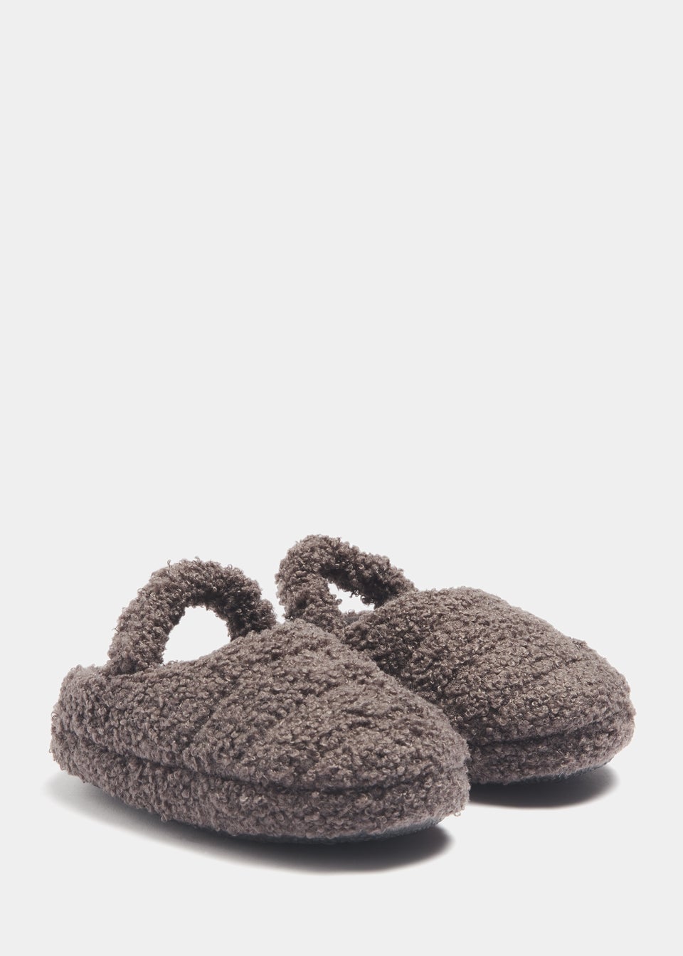 Boys Grey Padded Mule Slippers (Younger 4-12)