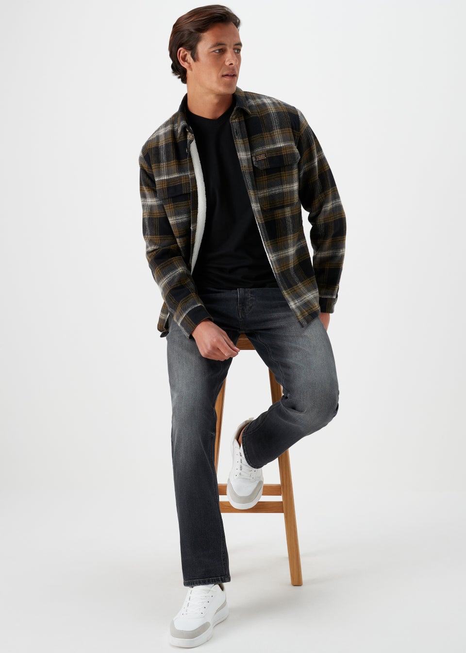 Checkered black jeans cheap