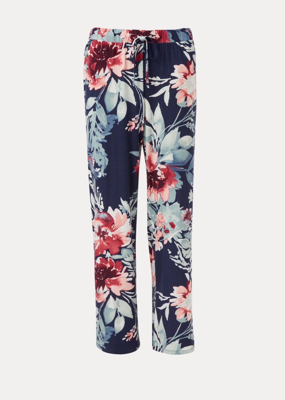 Navy Watercolour Floral Print Pyjama Bottoms