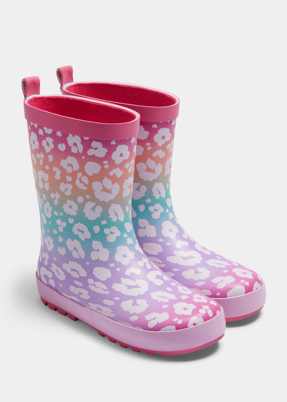 Girls Multicoloured Leopard Print Wellies (Younger 10-Older 5)