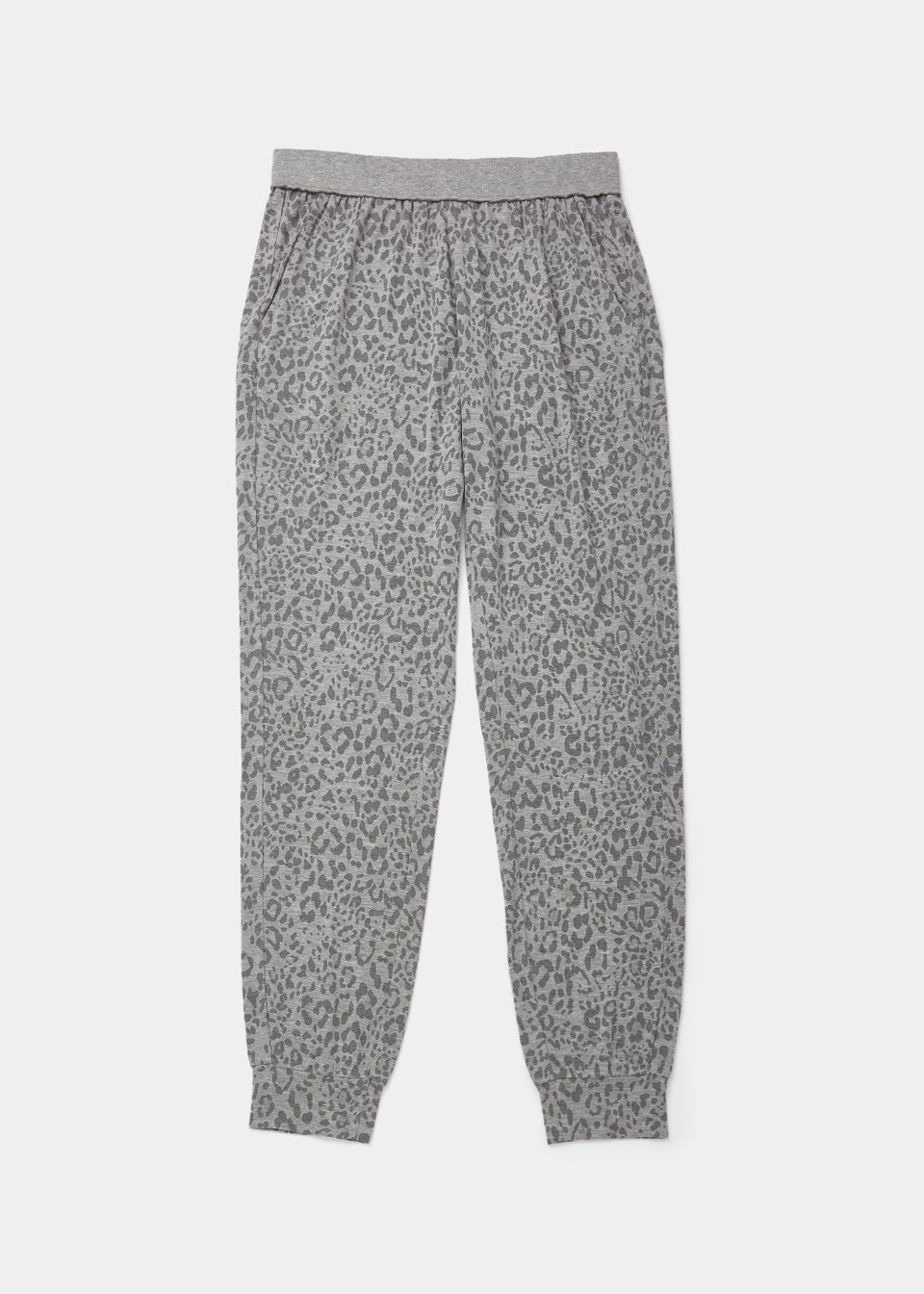 Grey Marl Animal Print Pyjama Bottoms